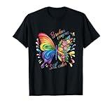 Broken Crayons Still Colors Mental Health Rainbow Butterfly T-Shirt