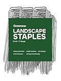 GROWNEER Landscape Staples 100 Packs 6 Inches Heavy Duty 11 Gauge Galvanized Steel Garden Stakes, Garden Staples Securing Pegs for Securing Weed Fabric Landscape Fabric Netting Ground Sheets & Fences