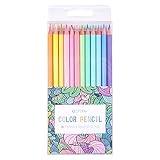 ECOTREE Macaron Colored Pencils, soften wood, Pastel coloring for adult and kids, Art Supplies for Kids, School Supplies, Pack of 12