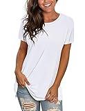 T Shirts for Women Short Sleeve White Tops Crewneck Tees Shirts Plus Sized 2XL