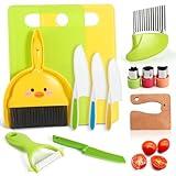 14 PC Kid Safe Knife Set for Real Cooking Toy for Age 2+ , Montessori Kitchen tools for Toddlers Mini Chef 2-4 5-7 6-8 Year Old Kids, Christmas Toy Gifts for 2 3 4 5 6 7 8 9 Year Old Girl Boy Birthday