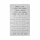 TANWIH When I Say I Love You More Wallet Card, I Love You Gifts for Him Her, Anniversary Cards Gift for Men Husband, Sentimental Long Distance Presents, Valentines Day Gifts, Mens Stocking Stuffers