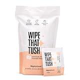 MightyGood. Wipe That Tush On-The-Go Flushable Wet Wipes - 1 Pack, 30 Wipes - Individually Wrapped Extra-Large Wipes with Aloe - Hypoallergenic & Unscented - Septic and Sewer Safe