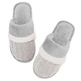 Womens Slippers with Cozy Memory Foam Soft Warm Slip On House Shoes Anti-Skid Rubber Sole Creative Gifts for Women Mom Size 7 8 Light Grey