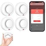 Smart Smoke Detector Fire Alarm, Uingarm, Wi-Fi Smoke Detector with App, Bluetooth Smoke Detector, Wireless Smoke Detector, Smoke Alarms with Battery Operated, Smoke Detector Wireless 4 Pack