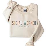 Personalized Social Worker Sweatshirt, Custom Social Services Worker Shirt, Social Worker Appreciation Gift, Customized Name on Sleeve, for Social Workers