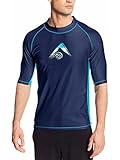 Kanu Surf Men's Standard UPF 50+ Short Sleeve Sun Protective Rashguard Swim Shirt, Mercury Navy, X-Large