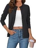 LILLUSORY Women's Fall Cardigan Sweaters 2025 Lightweight Oufits Clothes Fashion Trendy Long Sleeve Tops Casual Jackets Medium Black