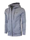 Screenshot SPORTS-A5050 Mens Premium Athletic Full Zip-up Fleece Jacket - Running Fitness Jogger Workout Gym Sweatshirt-H.Grey-Large