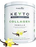 Keto Collagen Protein Powder with MCT Oil – Keto and Paleo Friendly Grass Fed and Pasture Raised Hydrolyzed Collagen Peptides – Fits Low Carb Diet and Keto Snacks – KEYTO Vanilla Flavor