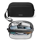 tomtoc Electronic Organizer Travel Case, Water Resistant Dual Compartment Tech Pouch Cable Organization Storage Bag for Charger, Cord, Phone, Hard Drive, Power Bank, Accessories Travel Essentials