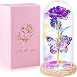 Mothers Day Rose Gifts for Mom Flowers Rose Gifts for Women,Birthday Gifts for Women,Purple Butterfly Flowers for Mom Mother Day Flower Gifts from Daughter Son,Gift for Sister,Her,Grandma,Wife