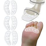 GQTJP Metatarsal Pads, Ball of Foot Cushions for Heels,Non Slip Foot Pads to Relief Pain All Day,Toe Pads Shoe Gummies for Heels, Heel Pads for Stop Feet from Sliding Forward (Clear - 3 Pairs
