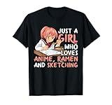 Just A Girl Who Loves Anime Ramen And Sketching Japan Anime T-Shirt