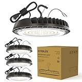 HYPERLITE Low Bay LED Shop Lights: 100W UFO Lights - 4 Packs, 14000LM for Warehouse, Garage - ETL Listed