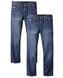 The Children's Place Boys Basic Straight Leg Jeans,Dk Juptier 2 Pack,6