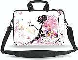 HYUTOTA 14 15 15.4 15.6 inch Messenger Bag Carrying Case Sleeve with Handle Accessory Pocket Fits 14 to 15-Inch Laptops/Notebook/Ebooks/Kids Tablet/Pad(Beautiful Girl)