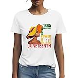 Juneteenth Shirts for Women 100% Cotton African American Freedom Black History June 19 1865 T-Shirt.