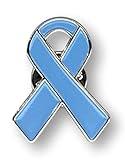 1 Light Blue Awareness Enamel Ribbon Pin With Metal Clasp Pin - Show Your Support For Addison’s Disease, Grave’s Disease, Men’s Health, Prostate Cancer, Thyroid Disease