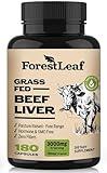 ForestLeaf Grass Fed Beef Liver Capsules, 3000mg Per Serving, Supports Full Immunity & Body Wellnes, Cleansing, Digestion, Natural Iron, Vitamin A and B12, Freeze Dried Beef Liver Supplement, 180 Caps