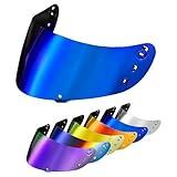 PSLER Icon Ic04 Visor - Icon Ic-04 Airframe Pro/Airmada/Airform Visor Motorcycle Helmet Tinted Visor UV Protection Face Shield Replacement for Ic04,Deep Blue