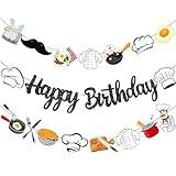 Chef Birthday Party Decoration Cook Party Decoration Cooking Happy Birthday Banner 3pcs Cook Kitchenware Theme Banners for Cooker Masterchef Birthday Party Baby Shower Supplies