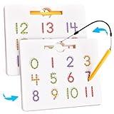 GAMENOTE Magnetic Number Tracing Board, 2 in 1 Double Sided Numbers 1-20 Writing Board for Toddlers & Kids, Preschool Handwriting Learning Toys, Educational Math Manipulatives