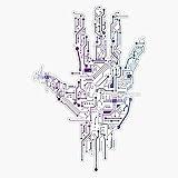 MAGNET Circuit Board Hacker Hand Magnetic Vinyl Sticker Decal Magnet 5"