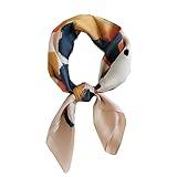 FONYVE Silk Feeling Scarf Medium Square Satin Head Scarf for Women 27.5 inches