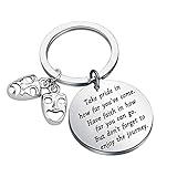 FUSTMW Drama Keychain Theater Gift Comedy Tragedy Masks Keychain Drama Graduation Gifts for Drama Students Actor Actress Gift
