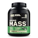 Optimum Nutrition Serious Mass, Weight Gainer Protein Powder, Mass Gainer, Vitamin C and Zinc for Immune Support, Creatine, Vanilla, 6 Pound (Packaging May Vary)