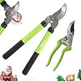 Loppers for Tree Trimmer 15" Branch Cutter Bypass Tree Clippers Rust-Resistant Blade,Tree Loppers Up to 1.5" Diameter Cut Capacity,Pruning Shears with Shock-Absorbing Handle,Gardening Pruners Tools