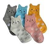 Jeasona Women's Cute Cat Socks Cat Gifts for Women Fun Animals Funny Funky Cotton (Cute Cat)