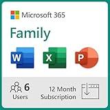 Microsoft 365 Family | 12-Month Subscription, up to 6 people | Word, Excel, PowerPoint | 1TB OneDrive cloud storage | PC/Mac Instant Download | Activation Required