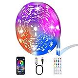 Led Strip Lights,50ft Music Sync Color Changing RGB led Strip Lights with Remote App Control Bluetooth LED Lights,USB-Powered,for Room TVs Computer Home Cinema Party Decorations