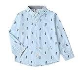 ZHICHUANG Undershirts Boys Kids Toddler Boys Girls Trend Cute Schcool Playful Shirt Jacket Long Sleeve Shirt Outwear Tops (Blue, 2-3 Years)