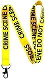 Crime Scene Lanyard Keychain - Forensic Science ID Lanyards for Keys for Men - Law Enforcement ID Badge Holder for Fob Flashlight - True Crime Gifts for CSI Fan Women Teacher (1 Yellow Lanyard)