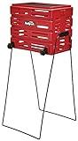 Tourna Ballport Deluxe Tennis Ball Hopper with Wheels - Red