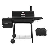 Royal Gourmet CC1830SC Charcoal Grill Offset Smoker with Cover, 811 Square Inches, Black, Outdoor Camping