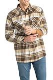 Legendary Whitetails Men's Standard Shotgun Western Flannel Shirt, Tobacco Range Plaid, 3X-Large