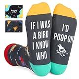 HAPPYPOP Funny Socks for Men Teens - Bird Gifts for Women, Bird Watching Gifts for Animal Lovers