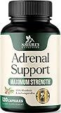 Adrenal Support Supplements - Ashwagandha & 10 Adaptogenic Herbs including Rhodiola Rosea, Holy Basil – Adrenal Supplement Support for Balanced Energy, Adrenal Fatigue, Calm, Relaxation – 120 Capsules