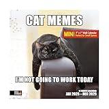 RED EMBER Cat Memes Mini 2025 Wall Calendar 12 Month | 7" x 14" Open | Thick & Sturdy Paper | Giftable | Calendar 2025