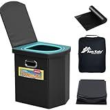 Ann Katy Upgrade XL Portable Toilet for Adults, Extra Large Portable Travel Floding Camping Toilet, Camping Tall Toilets with Lid for Kids Compact Potty for Car,Hiking,Beach,Toilet Storage Stool