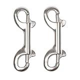 Double Ended Bolt Snap Hooks, 3-1/2 Inch Marine Grade Double End Scuba Diving Clips, 316 Stainless Steel Trigger Chain Clip, for Water Bucket Pet Feed Bucket Agricultural Equine Dog Leash, 2Packs
