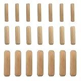 Medsuo 21pcs Wooden Dowels Assorted M6 M8 M10 Hard Wood Grooved Plugs Furniture Woodwork Grooved Fluted Pin Craft for Grooved Fluted, Craft, DIY, Carpentry (6mm 8mm 10mm)