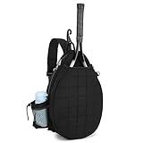 Rejolly New Tennis Racket Sling Bag for Women Men Quilted Water Resistant Racquet Cover One Shoulder Crossbody Bags for Pickleball Paddles, Badminton Racquet Black