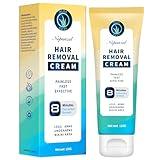 Hair Removal Cream: Hair Remover for Women and Men - Sensitive Intimate Hair Removal - Painless Depilatory Cream - Private Areas Pubic Areas Bikini Body Legs Arms Underarms - All Skin Types - 120g