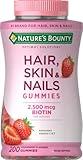 Nature's Bounty Optimal Solutions Gummies with Biotin, Strawberry, 200 Count