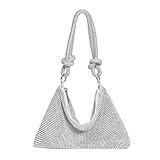 YUWITA Rhinestone Purse for Women Evening Bag Glitter Sparkly Mini Handbags (Silver)